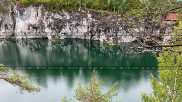 Russia - 29/07/2023 Marble quarry at Ruskeala Mountain park near Sortavala. Republic of Karelia. Russia. Редакционное видео, видеограф Ирина Старикова / Фотобанк Лори
