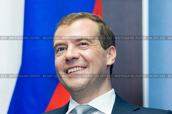 Russia. Saint-Petersburg. President of the Russian Federation Dmitry Medvedev at the St. Petersburg Economic Forum. Россия. Санкт-Петербург. Президент Российской Федерации Дмитрий Медведев на Петербургском экономическом форуме. (2011 год). Редакционное фото, фотограф Алексей Смышляев / Фотобанк Лори