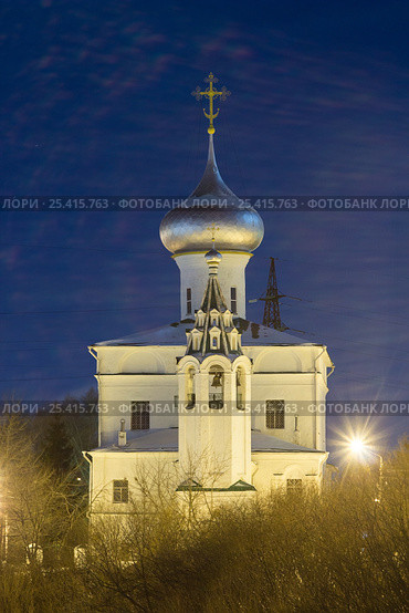 Russia. St. Andrew's Church in Vologda night. Стоковое фото, фотограф Иван Ульяновский / Фотобанк Лори