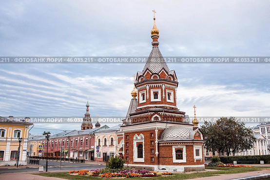 Russia, Yaroslavl city. Alexander Nevsky Chapel, Andropova Street, Golden Ring. Стоковое фото, фотограф Photojuli / Фотобанк Лори