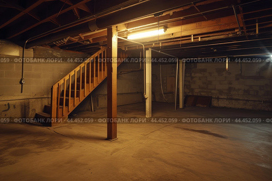 Rustic Basement wooden space energy. Generate Ai. Стоковое AI-изображение, AI-художник Иван Рябоконь / Фотобанк Лори