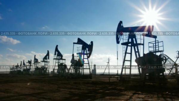 Ряд нефтяных насосов - таймлапс. Стоковое видео, видеограф Михаил Коханчиков / Фотобанк Лори
