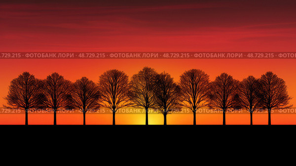 s tree line silhouette ai generated. Стоковое AI-изображение, AI-художник Vectorwin / Фотобанк Лори
