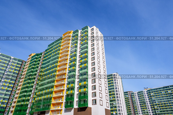 Saint-Petersburg, Russia - May 20th, 2020. New skyscrapers in Murino city. Редакционное фото, фотограф Denis Vostrikov / Фотобанк Лори
