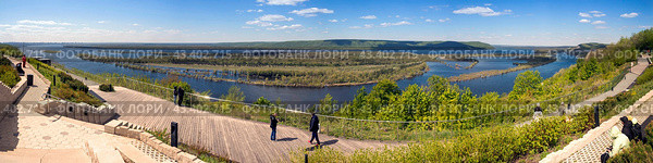 Samara Luka. View of the Volga, Zhigulevsky Gate. Helipad (2024 год). Стоковое фото, фотограф Акиньшин Владимир / Фотобанк Лори