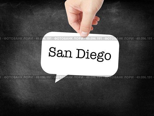 San Diego - the city - written on a speechbubble. Стоковое фото, агентство Ingram Publishing / Фотобанк Лори