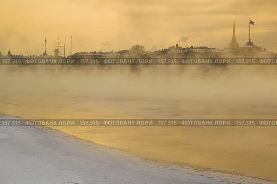 Санкт-Петербург. Нева и Адмиралтейство. Зима (2006 год). Стоковое фото, фотограф Александр Алексеев / Фотобанк Лори