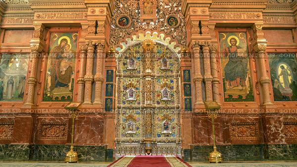 Санкт-Петербург. Царские врата и иконостас Спаса-на-Крови (2013 год). Редакционное фото, фотограф Александр Алексеев / Фотобанк Лори