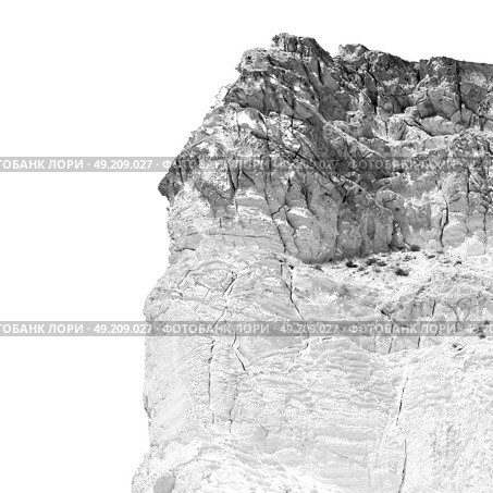 santorini    europe greece and dry bush rock alone in the sky . Стоковое фото, агентство Ingram Publishing / Фотобанк Лори