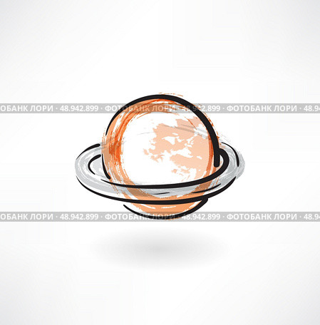 Saturn grunge icon. Стоковая иллюстрация, агентство Ingram Publishing / Фотобанк Лори