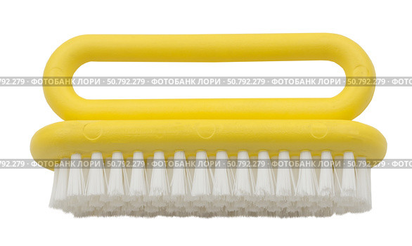 Щетка желтого цвета на белом фоне. Shoe brush. Стоковое фото, фотограф Татьяна Д / Фотобанк Лори