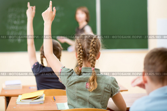 School children in classroom at lesson. Стоковое фото, фотограф Оксана Кузьмина / Фотобанк Лори