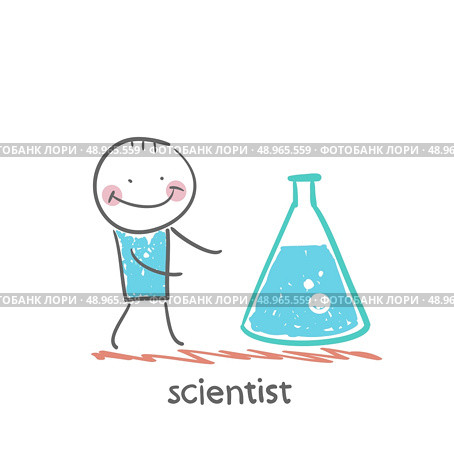 scientist with test tube. Стоковая иллюстрация, агентство Ingram Publishing / Фотобанк Лори