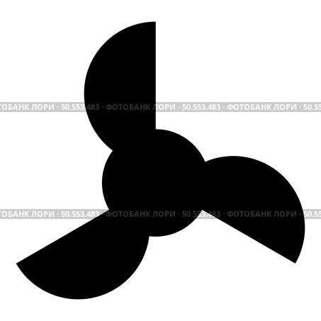 Screw of ship propeller fan turbine three-bladed icon black color vector illustration image flat style simple. Screw of ship propeller fan turbine three-bladed icon black color vector illustration image flat style. Стоковая иллюстрация, агентство Ingram Publishing / Фотобанк Лори