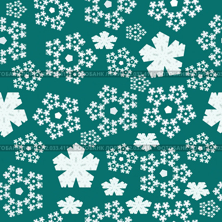 Seamless abstract Christmas pattern of snowflakes, ice flakes xmas background. Стоковая иллюстрация, иллюстратор Iva Noel / Фотобанк Лори