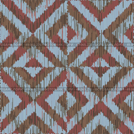 Seamless geometric ikat  pattern vector background tile. Стоковая иллюстрация, агентство Ingram Publishing / Фотобанк Лори