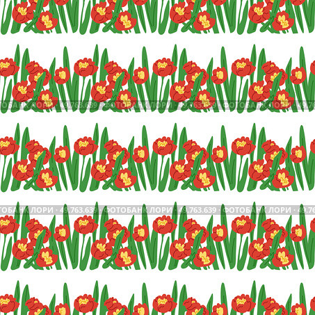 Seamless pattern flowers vector illustration. The seamless pattern flowers served as metaphor for interconnectedness all living beings The decorative elements incorporated seamless patterns botanical. Seamless pattern flowers. The seamless pattern flora symbolized harmonious relationship between humans and nature. Стоковая иллюстрация, агентство Ingram Publishing / Фотобанк Лори