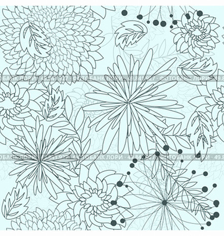 Seamless vector floral pattern. For easy making seamless pattern just drag all group into swatches bar, and use it for filling any contours. EPS 10. Стоковая иллюстрация, агентство Ingram Publishing / Фотобанк Лори