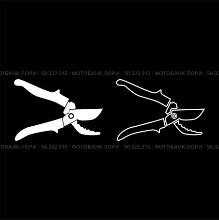 Secateur garden pruner pruning shears Clippers Hand scissors Manual cutting icon white color vector illustration flat style simple image set. Secateur garden pruner pruning shears Clippers Hand scissors Manual cutting icon white color vector illustration flat style image set. Стоковая иллюстрация, агентство Ingram Publishing / Фотобанк Лори