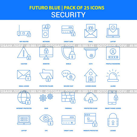 Security  Icons - Futuro Blue 25 Icon pack. Стоковая иллюстрация, агентство Ingram Publishing / Фотобанк Лори
