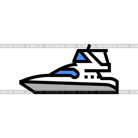 sedan bridge boat color icon vector illustration. Стоковая иллюстрация, иллюстратор Vectorwin / Фотобанк Лори