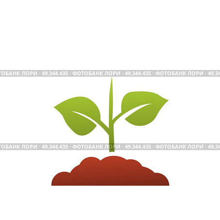 Seedling icon vector, growing tree, green agriculture. Стоковая иллюстрация, агентство Ingram Publishing / Фотобанк Лори