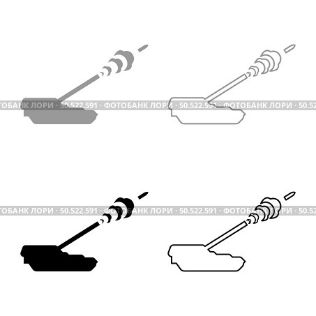 Self-propelled howitzer artillery system archer shoots projectile shell set icon grey black color vector illustration image simple solid fill outline contour line thin flat style. Self-propelled howitzer artillery system archer shoots projectile shell set icon grey black color vector illustration image solid fill outline contour line thin flat style. Стоковая иллюстрация, агентство Ingram Publishing / Фотобанк Лори