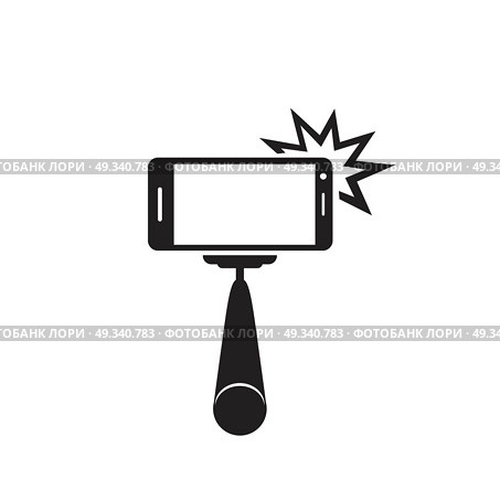 Selfie stick icon. Vector concept illustration for design. Стоковая иллюстрация, агентство Ingram Publishing / Фотобанк Лори