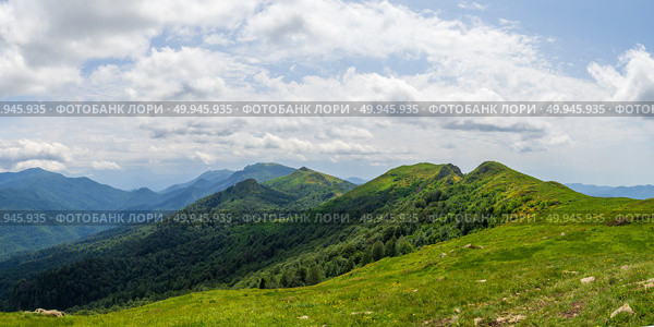 Семиглавый горный массив. Туапсинский район, Краснодарский край. Стоковое фото, фотограф Алексей Букреев / Фотобанк Лори