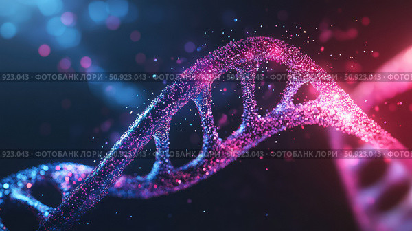 sequencing merging DNA strand ai generated. Стоковое AI-изображение, AI-художник Vectorwin / Фотобанк Лори