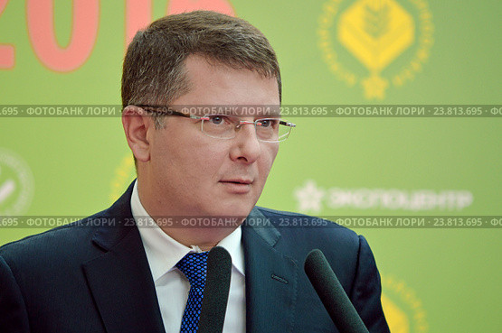 Сергей Александрович Жигарев, депутат Государственной Думы, председатель Комитета по экономической политике, промышленности, инновационному развитию и предпринимательству, на церемонии официального открытия российской выставки пищевого оборудования и ингредиентов "Агропродмаш-2016" Редакционное фото, фотограф Александр Замараев / Фотобанк Лори