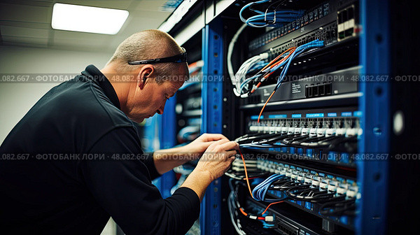 server networking equipment ai generated. Стоковое AI-изображение, AI-художник Vectorwin / Фотобанк Лори