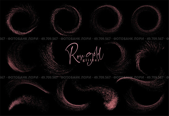 Set of Abstract shiny Rose Gold Glitter design element. For New Year, Merry Christmas, Birthday and Wedding greeting card and invitation design. Set of Abstract shiny gold glitter design element. For New Year, Merry Christmas greeting card design. Стоковая иллюстрация, агентство Ingram Publishing / Фотобанк Лори