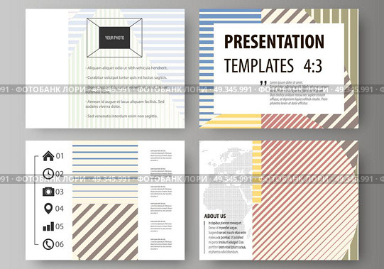 Set of business templates for presentation slides. Easy editable abstract vector layouts in flat style. Minimalistic design with lines, geometric shapes forming beautiful background.. Set of business templates for presentation slides. Easy editable abstract vector layouts in flat design. Minimalistic design with lines, geometric shapes forming beautiful background. Стоковая иллюстрация, агентство Ingram Publishing / Фотобанк Лори