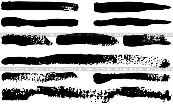 Set of different abstract shapes, smears and prints. Black design elements isolated on white background. Seamless pattern for creating style. Decoration template, brush strokes for design styling. Decoration template, brush strokes for design styling. Set of different abstract shapes, smears. Стоковая иллюстрация, агентство Ingram Publishing / Фотобанк Лори