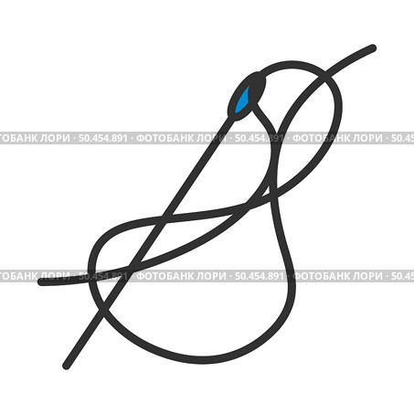 Sewing Needle With Thread Icon. Editable Bold Outline With Color Fill Design. Vector Illustration. Стоковая иллюстрация, агентство Ingram Publishing / Фотобанк Лори