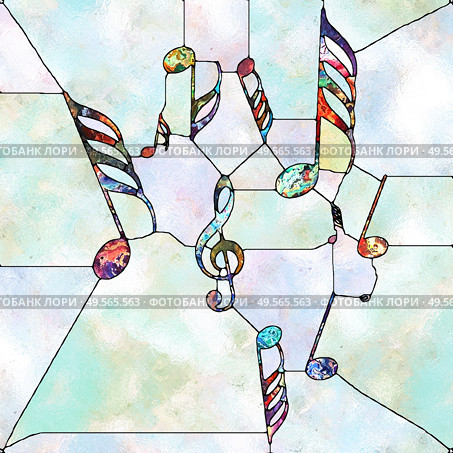 Shards of Design. Unity of Stained Glass series. Arrangement of pattern of color and texture fragments on theme of unity of fragmentation, art, poetry and design. Стоковое фото, агентство Ingram Publishing / Фотобанк Лори