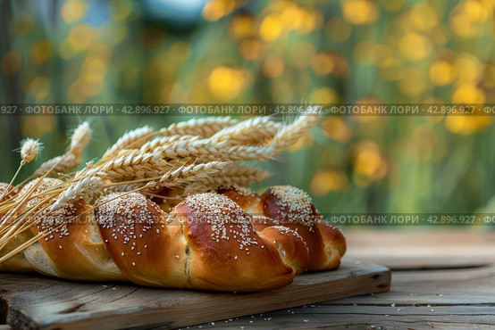 Shavuot, Pentecost is a holiday in Judaism. Стоковое AI-изображение, AI-художник Ирина Ручушкина / Фотобанк Лори