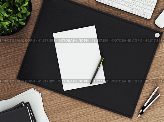Sheet for records on the table 3d. Стоковая иллюстрация, иллюстратор Максим Ломоносов / Фотобанк Лори