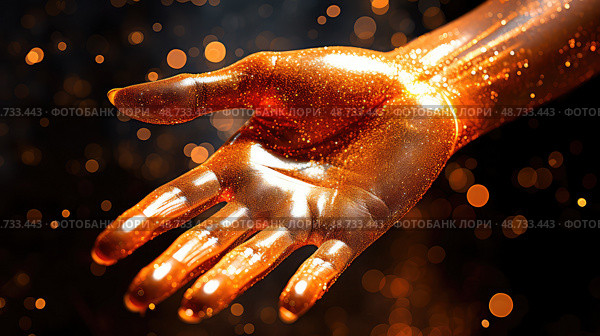 shimmer glitter orange ai generated. Стоковое AI-изображение, AI-художник Vectorwin / Фотобанк Лори