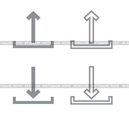 Sign upload and download grey set icon . Стоковая иллюстрация, агентство Ingram Publishing / Фотобанк Лори