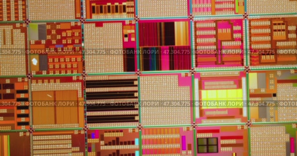 Silicon semiconductor wafer close-up. In electronics, a wafer also called a slice or substrate is a thin slice of semiconductor, a crystalline silicon, used for the fabrication of integrated circuits. Стоковое видео, видеограф Андрей Армягов / Фотобанк Лори