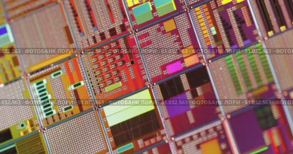 Silicon semiconductor wafer close-up. In electronics, a wafer also called a slice or substrate is a thin slice of semiconductor, a crystalline silicon, used for the fabrication of integrated circuits. Стоковое видео, видеограф Андрей Армягов / Фотобанк Лори