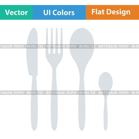 Silverware set icon. Flat design. Vector illustration. Стоковая иллюстрация, агентство Ingram Publishing / Фотобанк Лори