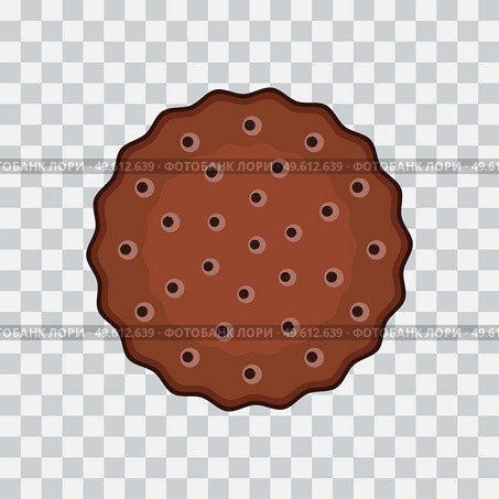 Simple choco biscuit icon on transparent background. Food icon. Vector Illustration Eps10. Simple choco biscuit icon on transparent background. Food icon. Vector Illustration. Стоковая иллюстрация, агентство Ingram Publishing / Фотобанк Лори