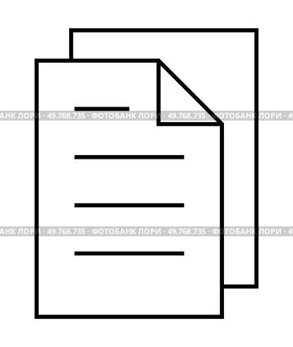 Simple design of two overlapping documents, one with text lines. Ideal for office themes, documentation, data management, administrative tasks, and organizational use. Minimalistic style. Two Documents Symbolizing Information or Data Exchange. Стоковая иллюстрация, агентство Ingram Publishing / Фотобанк Лори