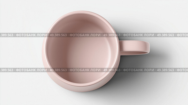 Simple pink cup placed on a clean background ready for a warm beverage. Простая розовая чашка на чистом фоне готова к употреблению теплого напитка. Стоковое AI-изображение, AI-художник Katsiaryna Repich / Фотобанк Лори