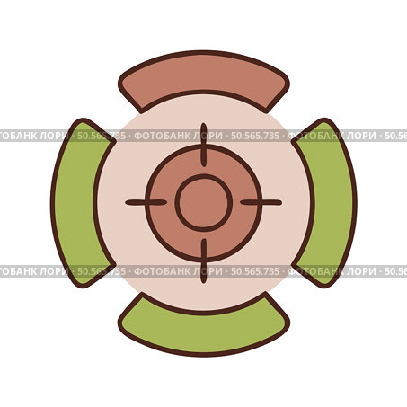 Simple. stylized icon of a target with four segments. perfect for presentations. websites. and mobile apps related to goal setting. focus. and achievement. Стоковая иллюстрация, агентство Ingram Publishing / Фотобанк Лори