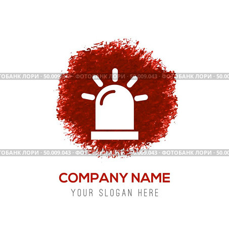 Siren Icon - Red WaterColor Circle Splash. Стоковая иллюстрация, агентство Ingram Publishing / Фотобанк Лори