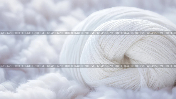 skein white yarn ai generated. Стоковое AI-изображение, AI-художник Vectorwin / Фотобанк Лори